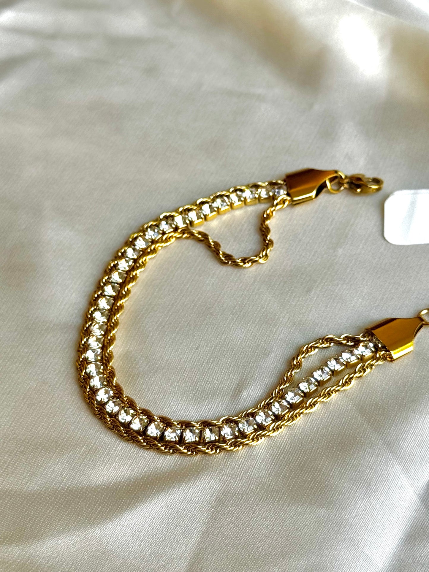 Double-Row Crystal Rope Bracelet