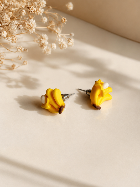 Playful Clay Banana Studs