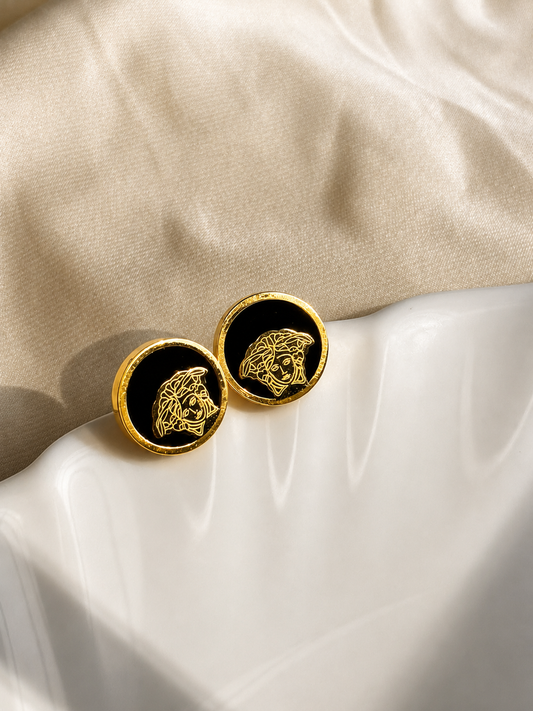 Greek Medusa Enamel Button Studs