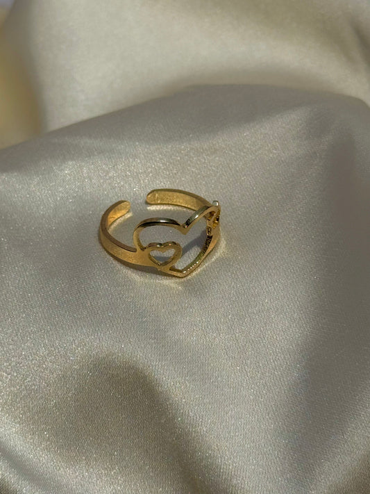 Double Open Heart Ring