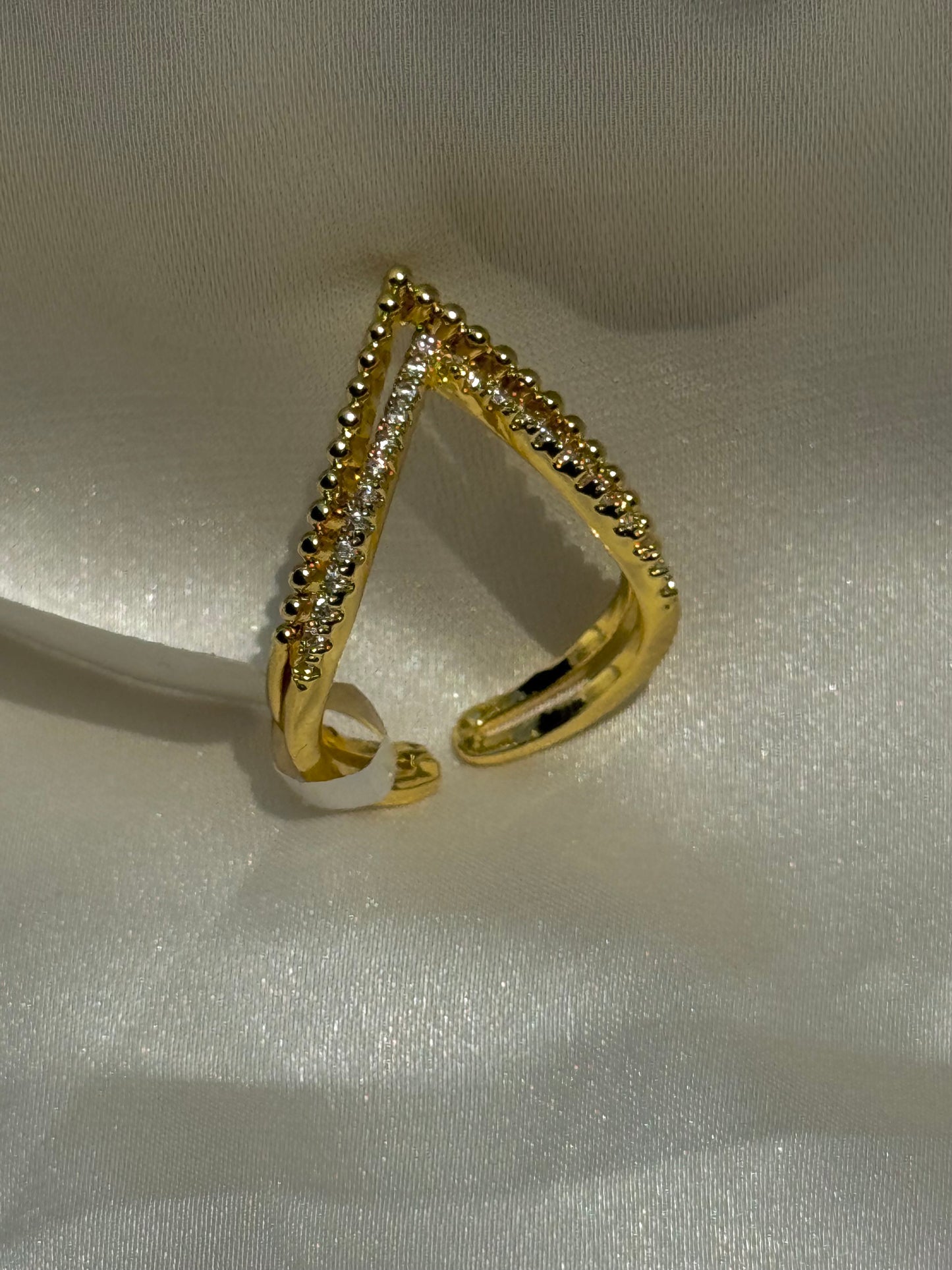 Gold Chevron Open Ring