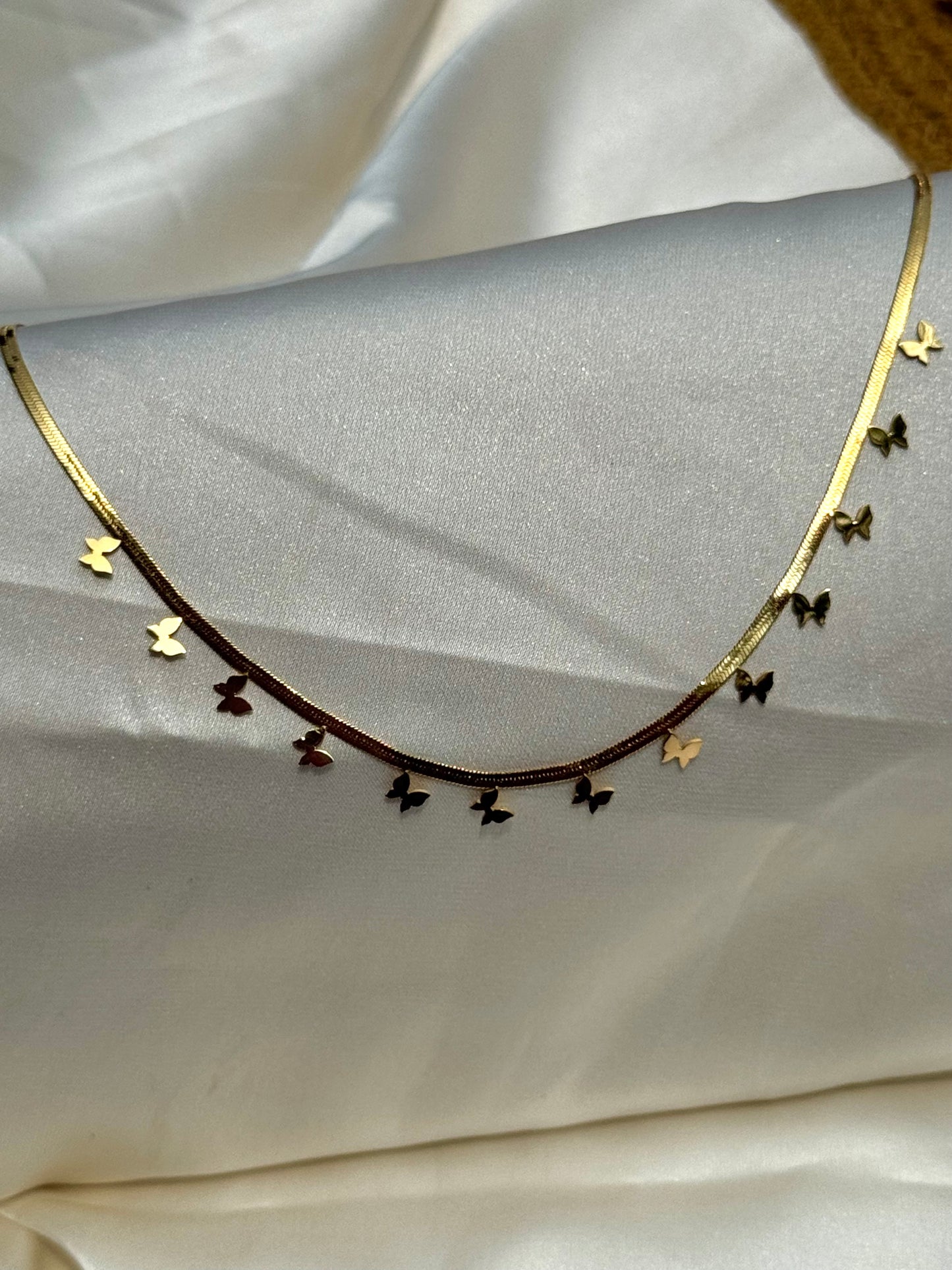 gold butterfly charm necklace