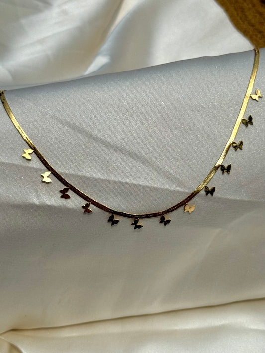 gold butterfly charm necklace
