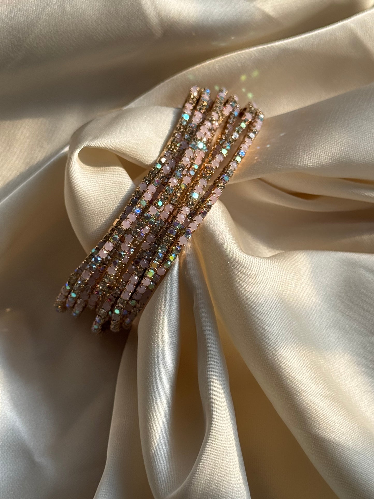 Pastel Rhinestone Bangles