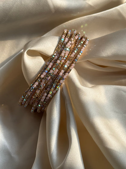 Pastel Rhinestone Bangles