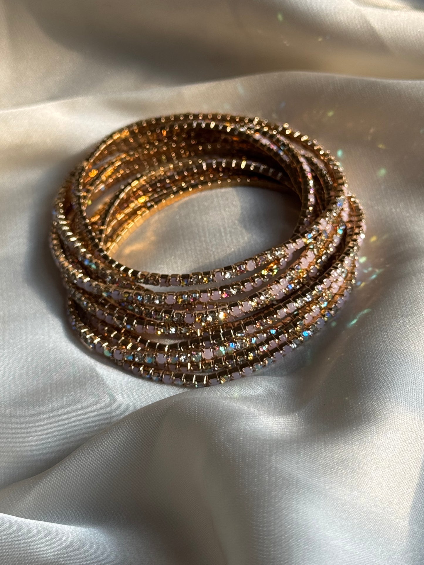 Pastel Rhinestone Bangles