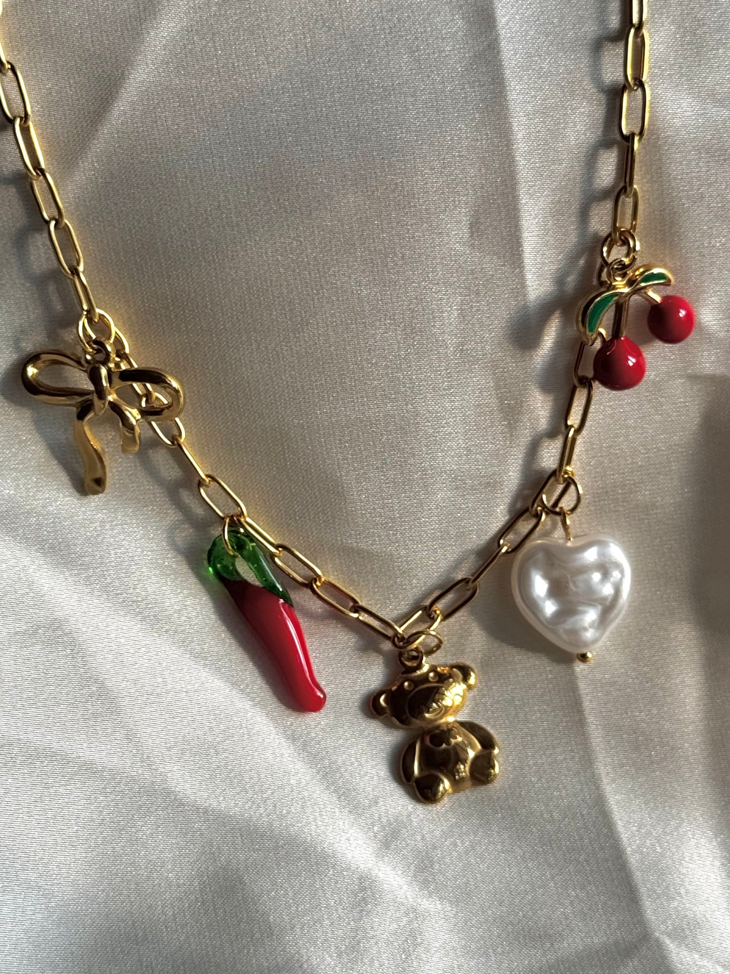 gold charm necklace