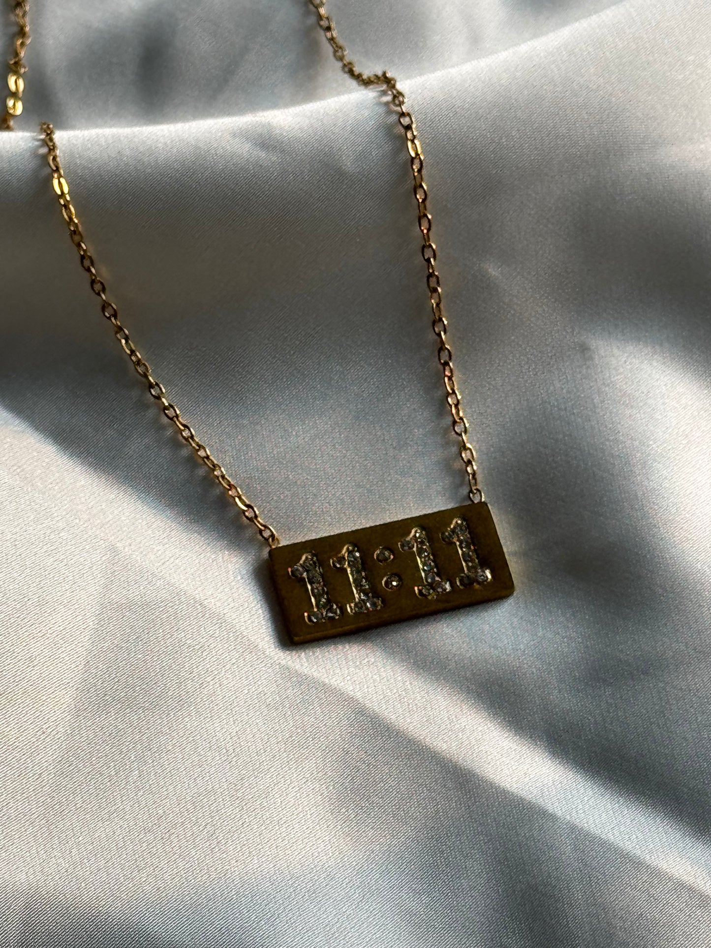 "11:11" Crystal Bar Pendant chain