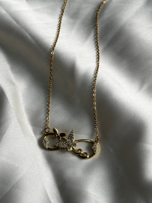 Golden Infinity Butterfly Necklace