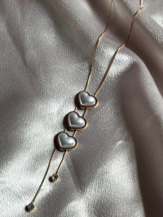 Triple Heart Drop Necklace