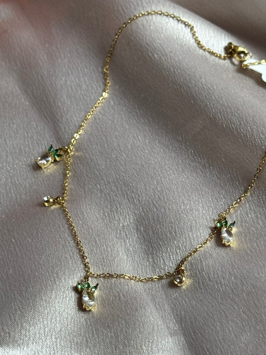 Pineapple Charm Anklet Necklace