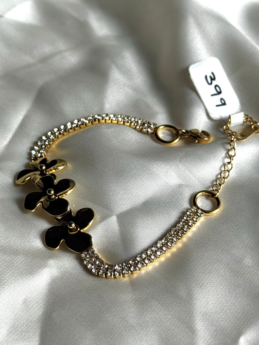 Triple Flower Crystal Tennis Bracelet