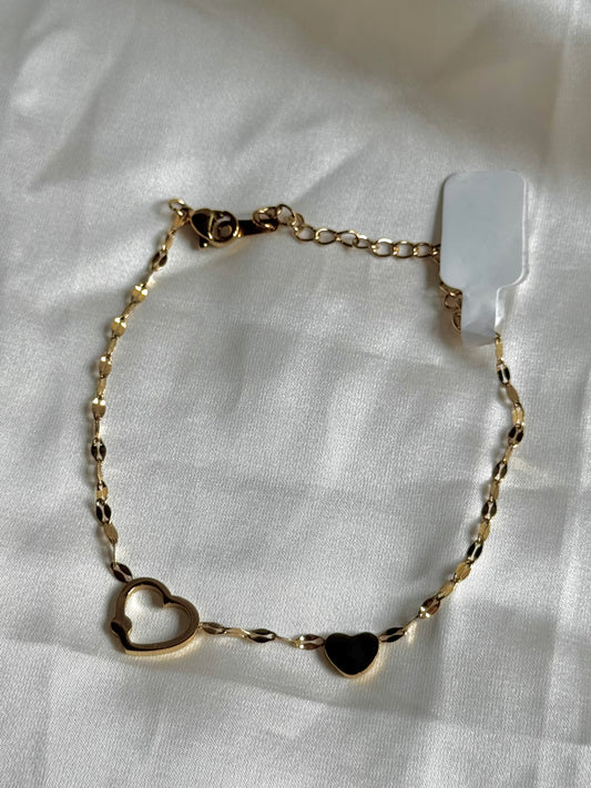 Double Heart Link Bracelet