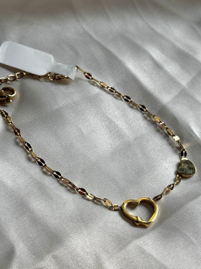 Double Heart Link Bracelet