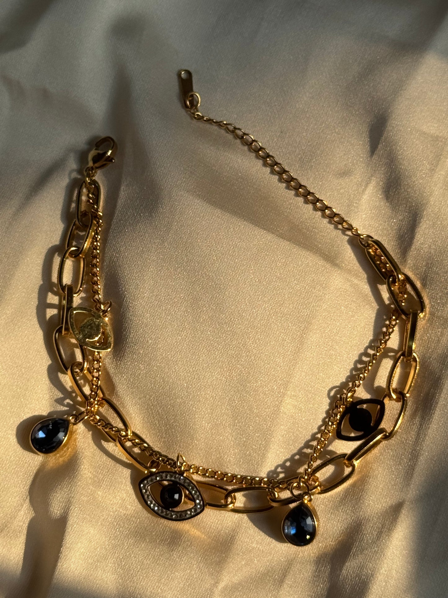 Evil Eye Layered Link Bracelet
