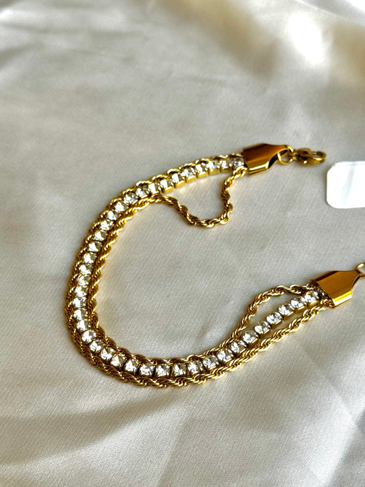 Double-Row Crystal Rope Bracelet