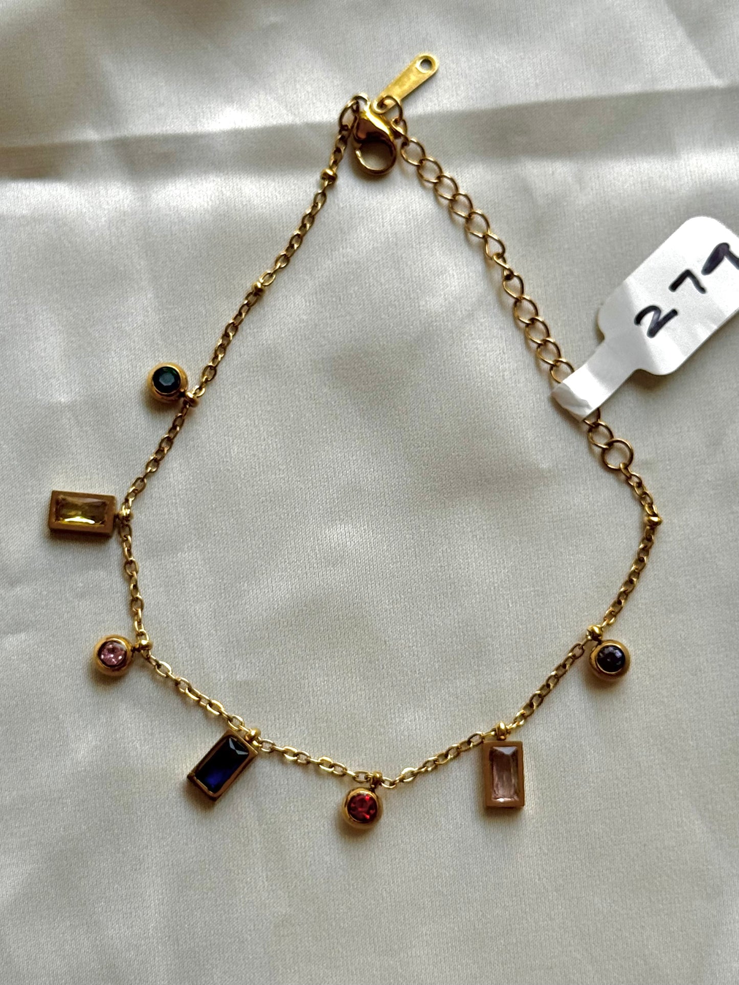 Multicolor Gemstone Drop Bracelet