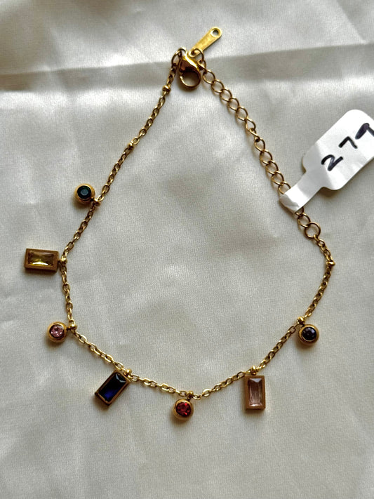 Multicolor Gemstone Drop Bracelet