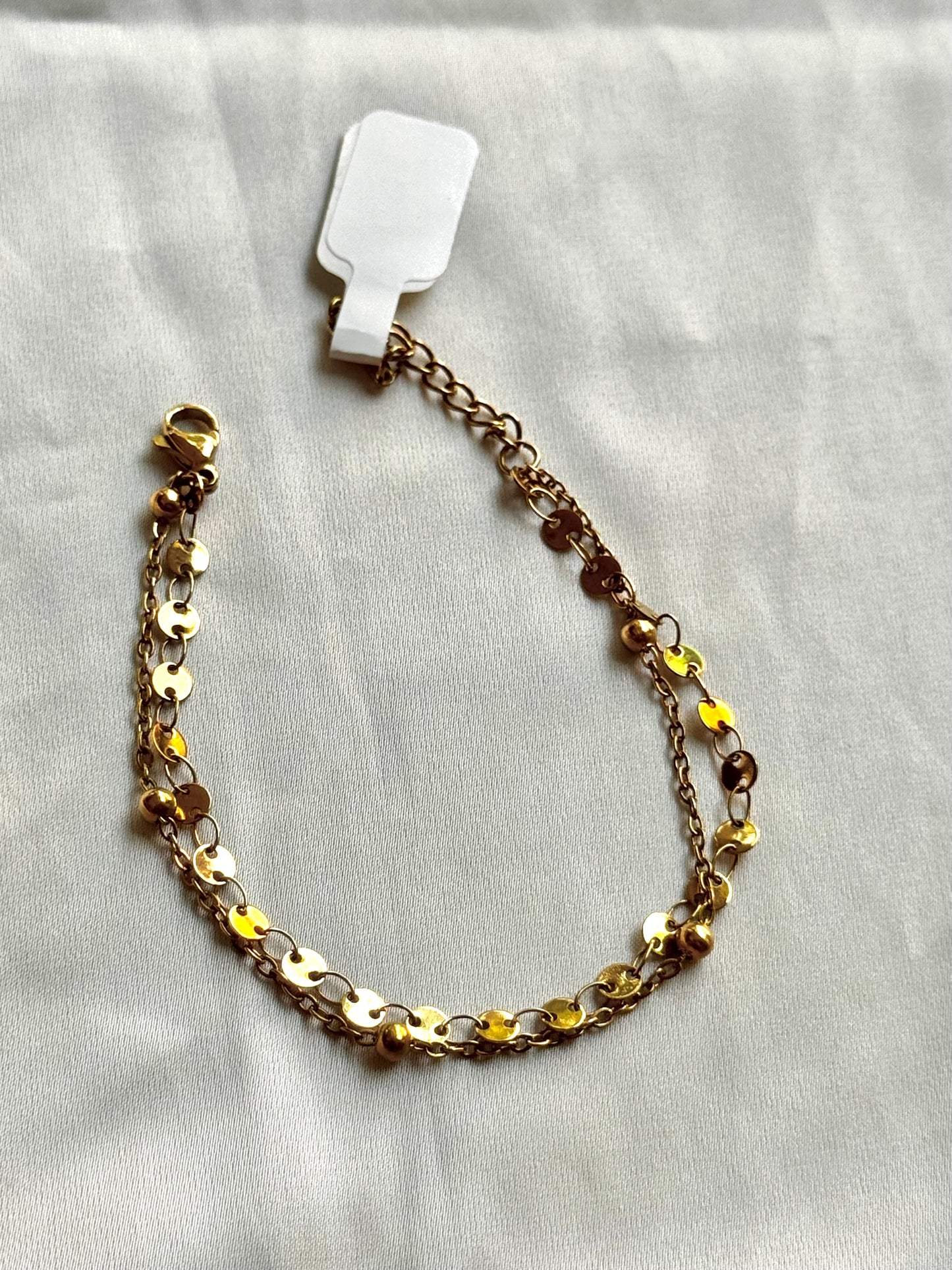Double-Strand Glimmer Disk Bracelet