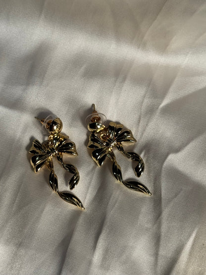 Gilded Ribbon Drops Earrings