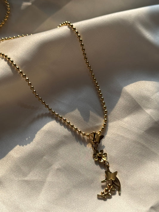 Butterfly & Floral Ball Chain