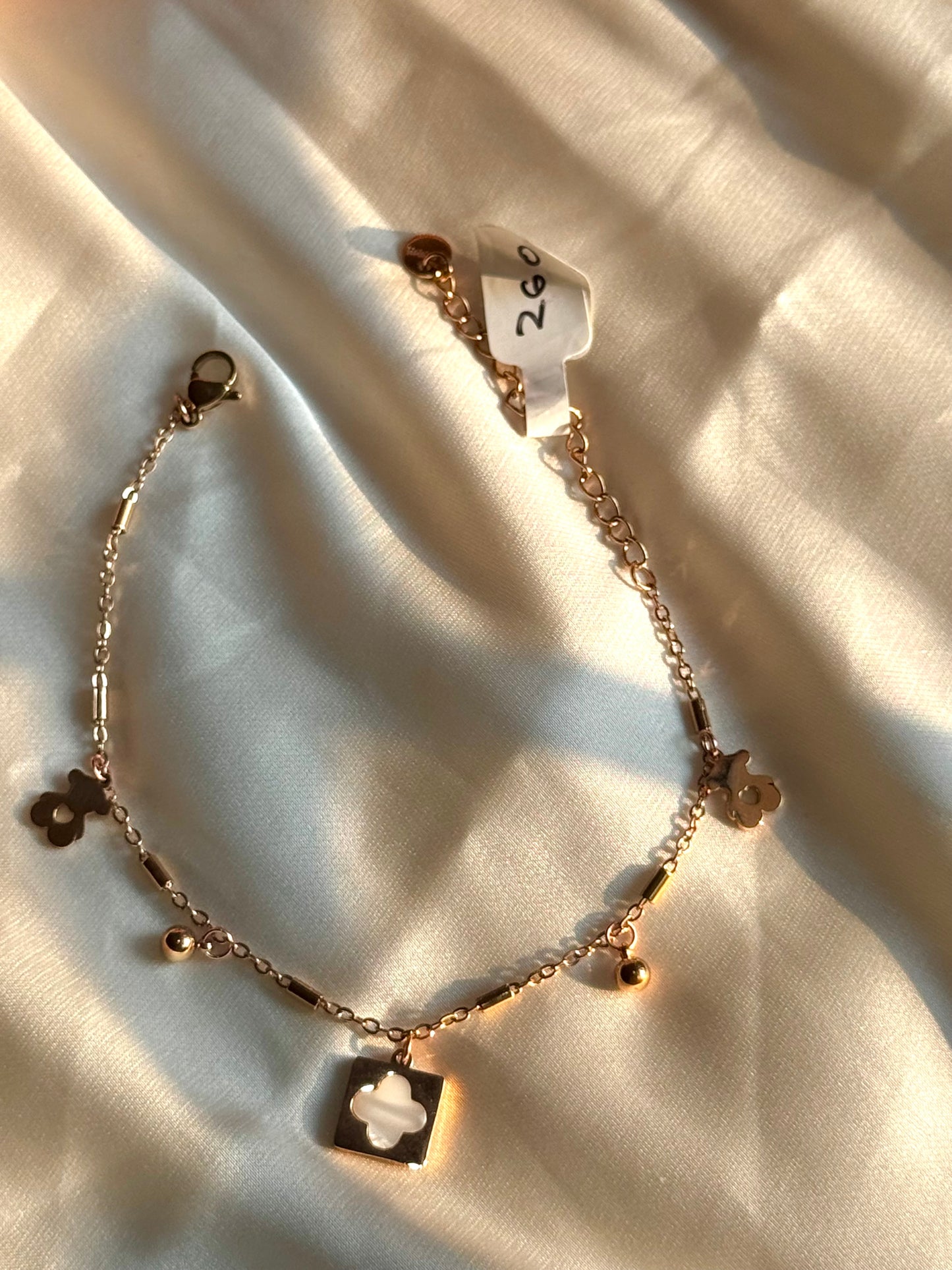 Copper Clover Charm Bracelet