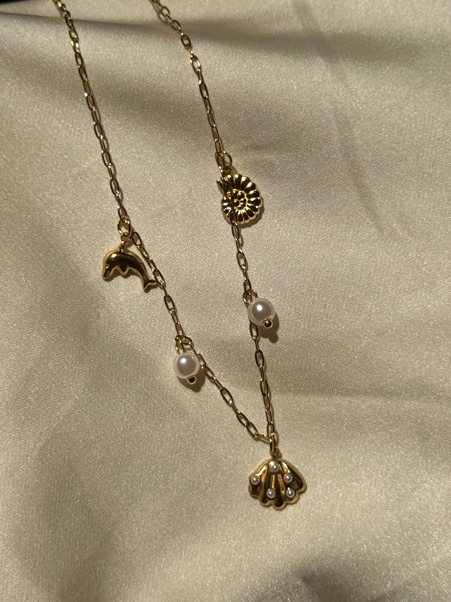 Shell & Dolphin Charm Necklace
