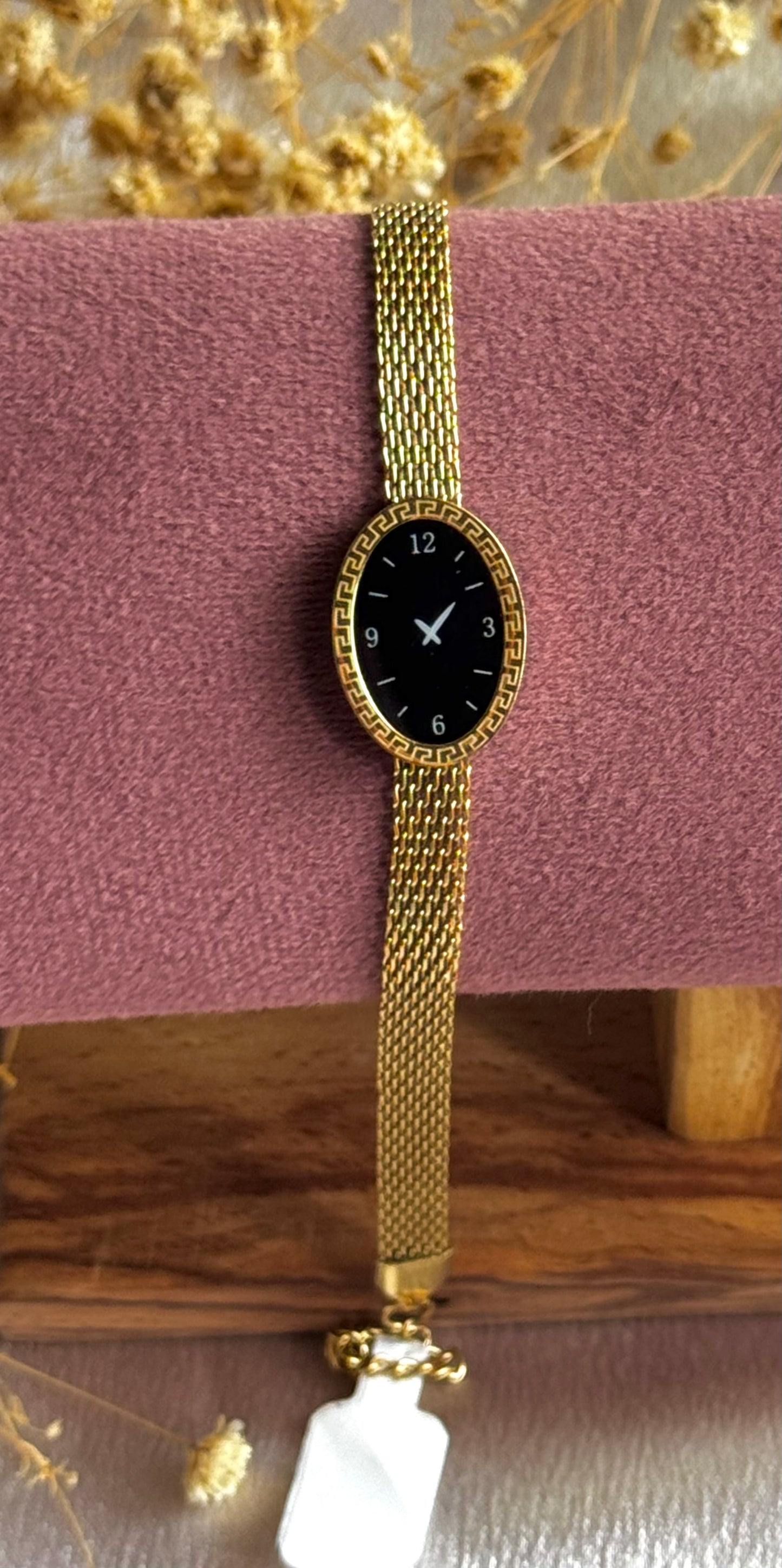 Gold Oval and Round Watch like bracelet