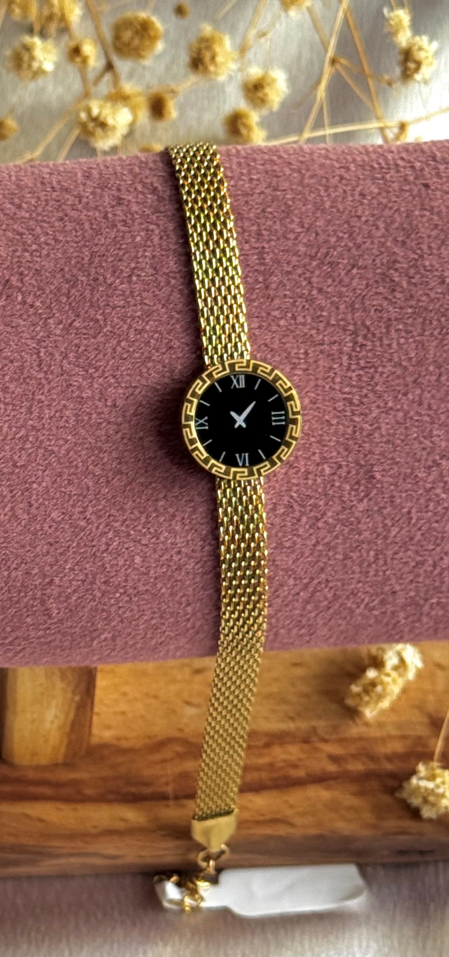 Gold Oval and Round Watch like bracelet